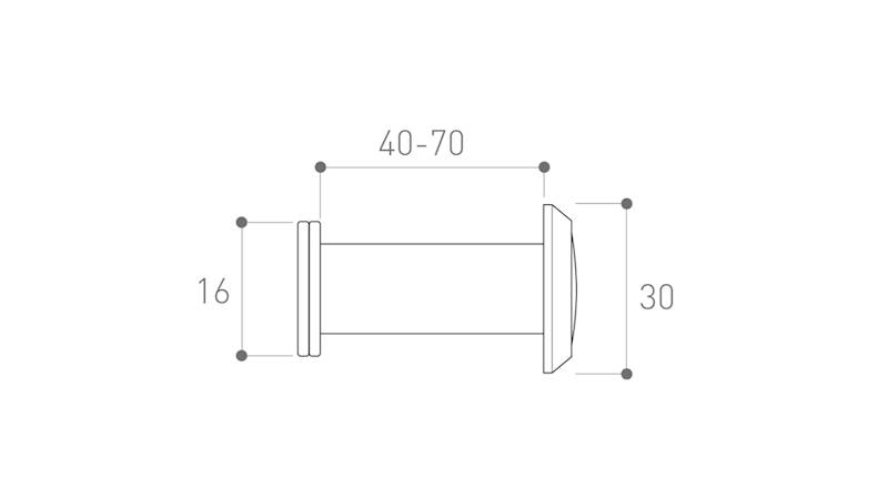 Wizjer drzwiowy 16mm mosiądz W16M