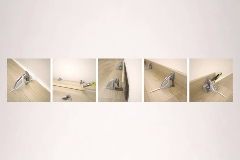 System do montażu listew przypodłogowych paski 