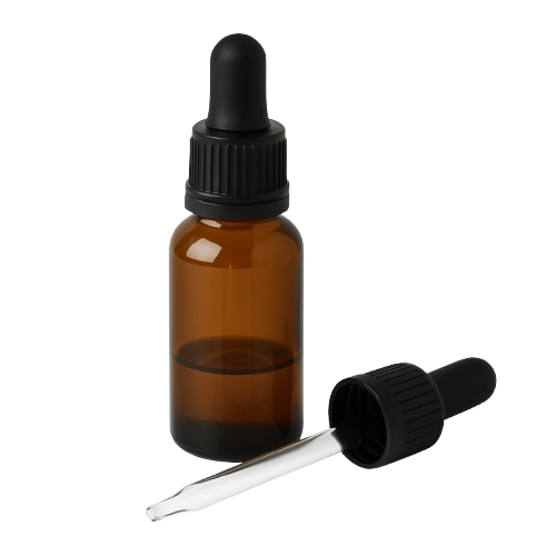 Butelka 30ml szklana bursztynowa gwint, kroplomierz