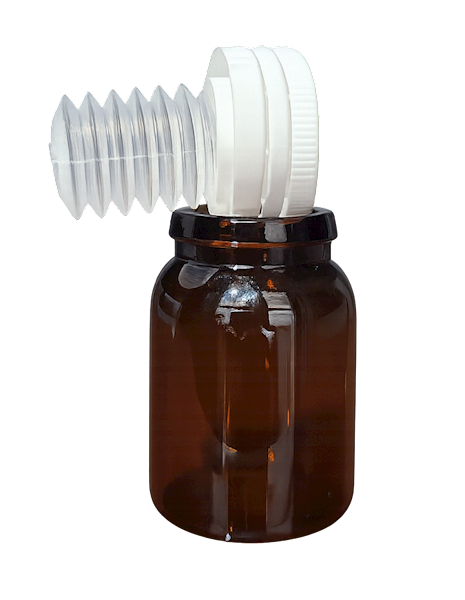 Kpl słoiczek szklany 32x45mm 20ml brązowy + korek z harmonijką