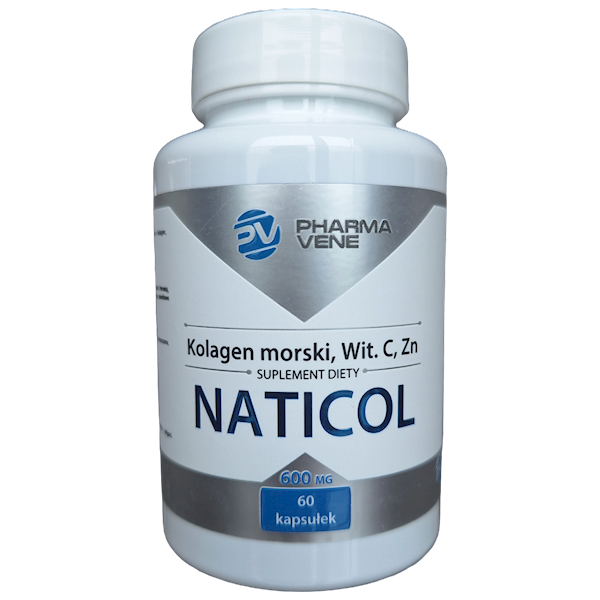 PV Naticol (Kolagen Morski, Wit. C, Cynk) 600mg 60kaps