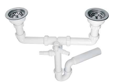 MCALPINE syfon rurowy zlew 2k 3,5" z przył.*2