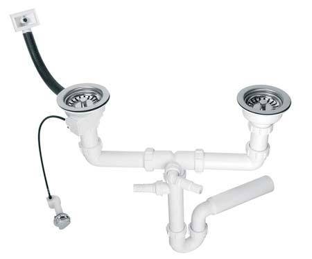 MCALPINE syfon rurowy zlew 2k 3,5" 2*przył.prz.aut