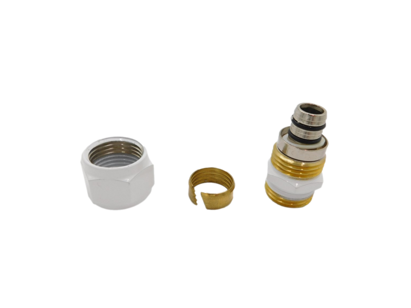 Złączka skręcana PEX 16x1/2" GZ biała