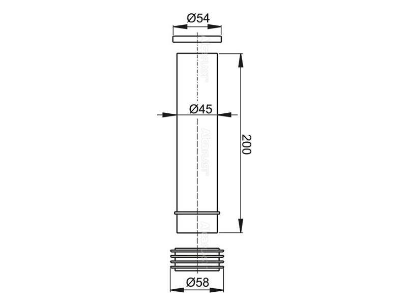 Rura dopływowa Alcaplast M901 kpl