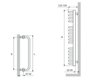 Grzejnik łazienkowy TERMIX EUROPA 550x1600 biały