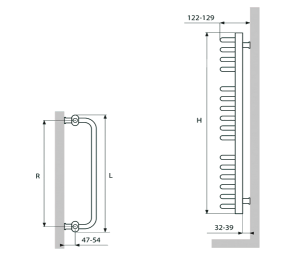 Grzejnik łazienkowy TERMIX EUROPA 450x1200 biały