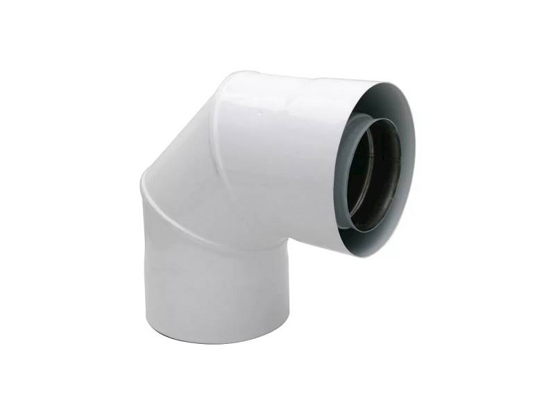 Kolano kominowe białe 60/100 90st