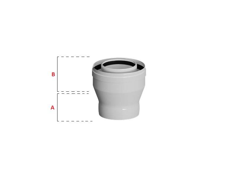 Ricom Redukcja kominowa PP 60/100x80x125 biała