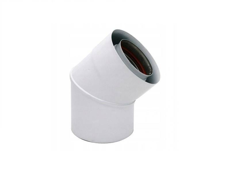 Kolano kominowe białe 60/100 45st