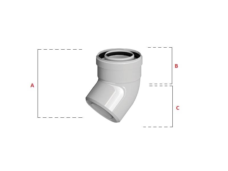 Ricom Kolano polipropylen 80/125 45st