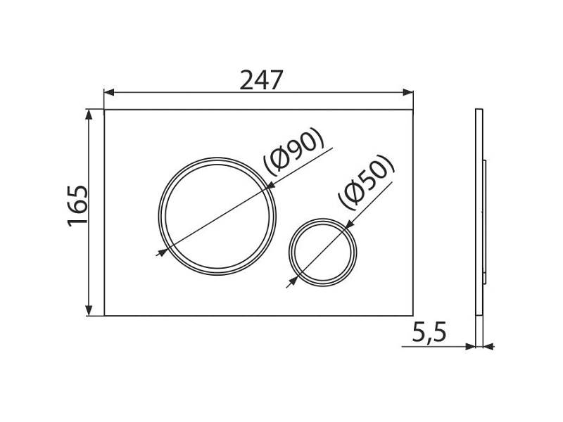 Przycisk Alcaplast Delfin M771 chrom połysk-mat