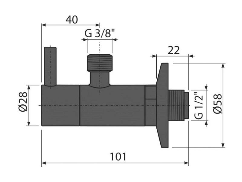 Zawór kątowy ARV001 BLACK 1/2"x3/8" Alcaplast
