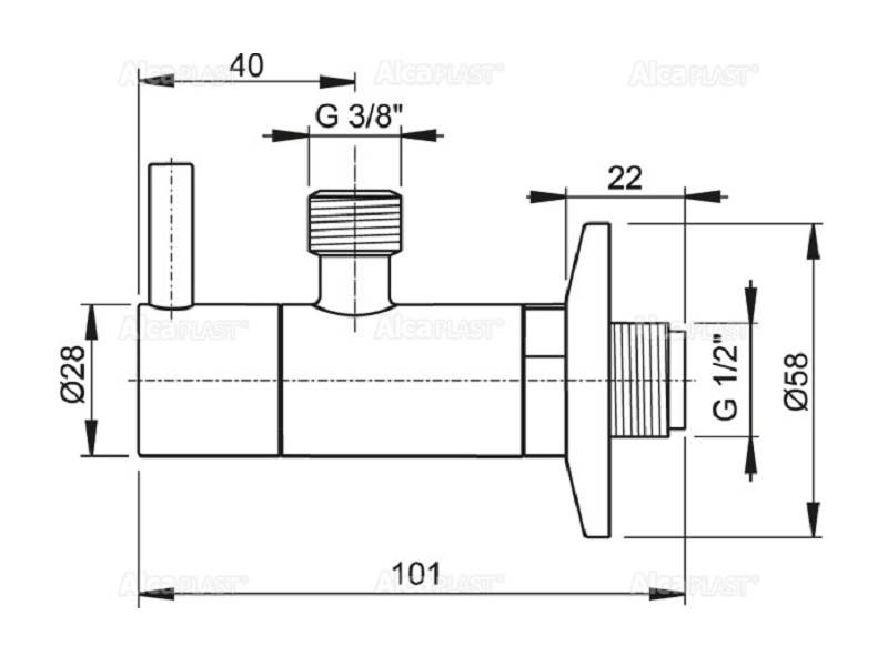 Zawór kątowy Alcaplast ARV001 1/2"x3/8" baterii