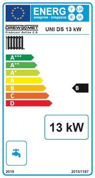 Kocioł węglowy UNI DS 13kW V-kl ED