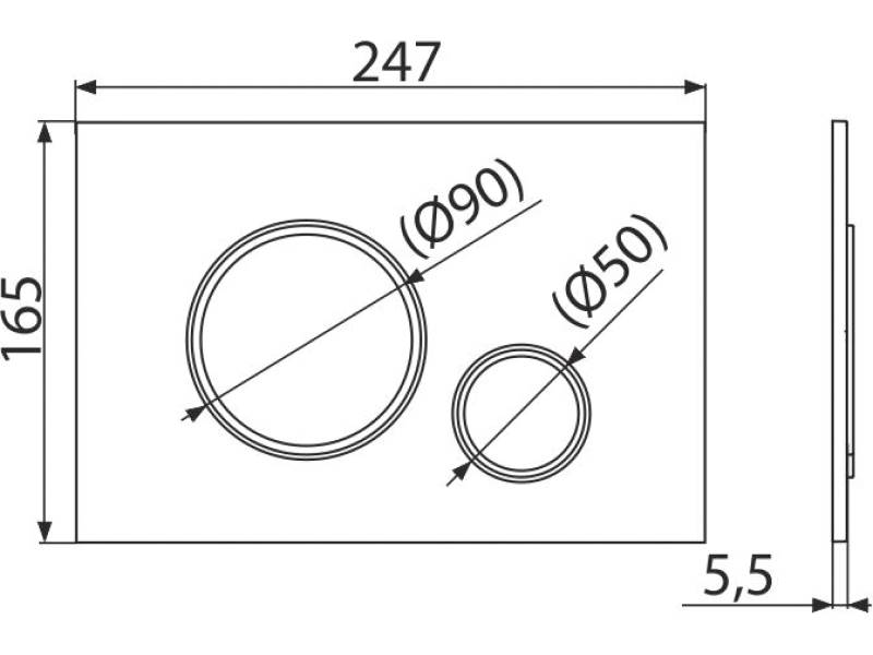 Przycisk Alcaplast Delfin M778-5 Czarny mat-złoty