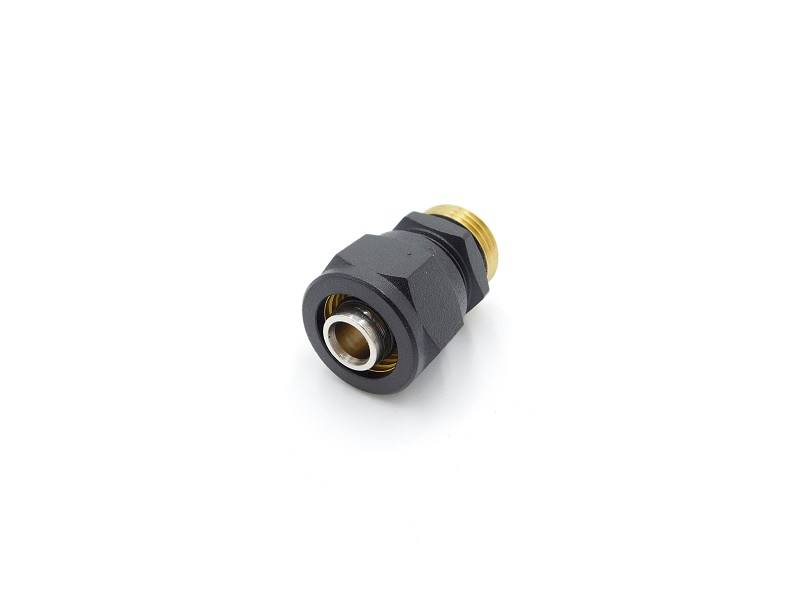 Złączka skręcana PEX 16x1/2" GZ czarny struktur.