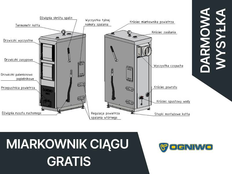 Kocioł zgazowujący drewno OGNIWO BIO 6kW V-kl ED