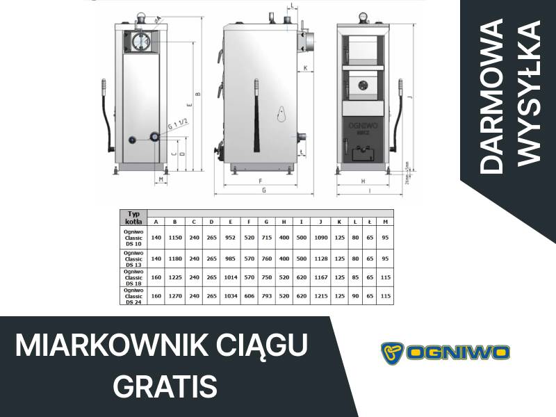 Kocioł OGNIWO Classic DS 18kW V-kl ED