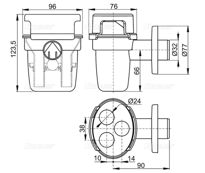 Syfon do odprowadzenia kondensatu AKS-5 pokrywa