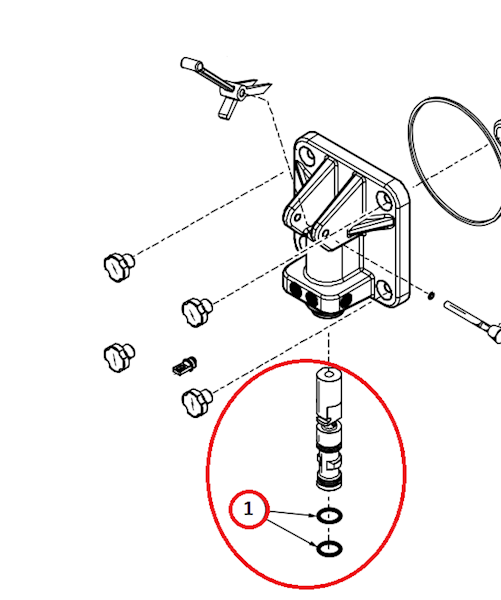 020571 Oring na tłoczek spustowy SHAKE C606 / PH90