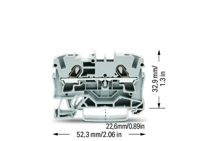 Wago 2-przew. złączka przel. 2004-1201 4mm szara 
