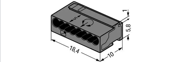 Wago złączka MICRO 0,8mm ciemnoszary 243-208