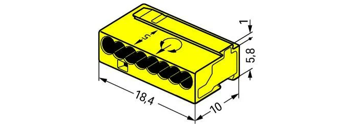 Wago złączka MICRO 0,8mm żółty 243-508