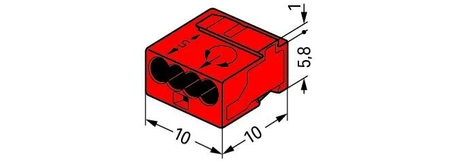 Wago złączka MICRO 0,8mm czerwony 243-804