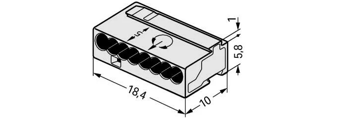 Wago złączka MICRO 0,8mm jasnoszary 243-308
