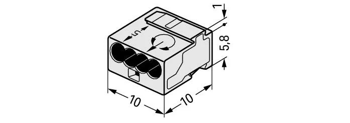 Wago złączka MICRO 0,8mm jasnoszary 243-304