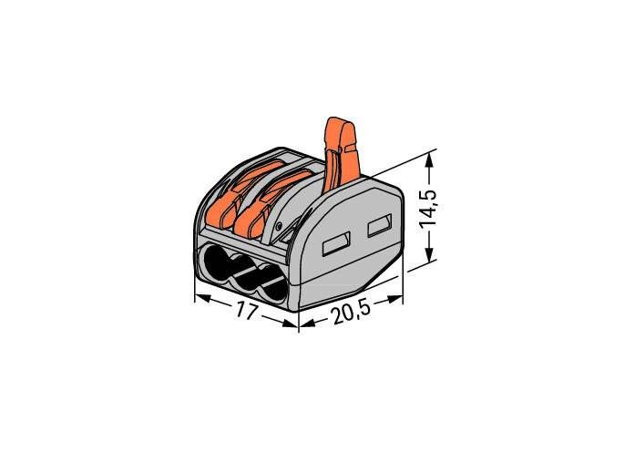 Wago złączka  3x0,08-4mm 222-413 a50 