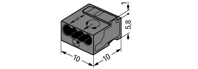 Wago złączka MICRO 0,8mm ciemnoszary 243-204