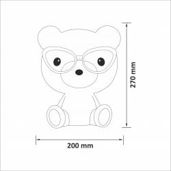 Polux Lampka nocna MIŚ OKULARNIK LED 2,5W nieb			