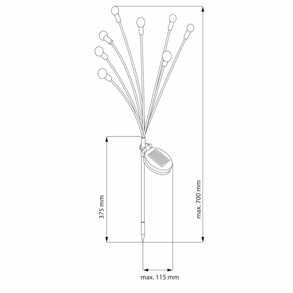 Polux Lampka Solarna Fiorini 8xLED 3000K *