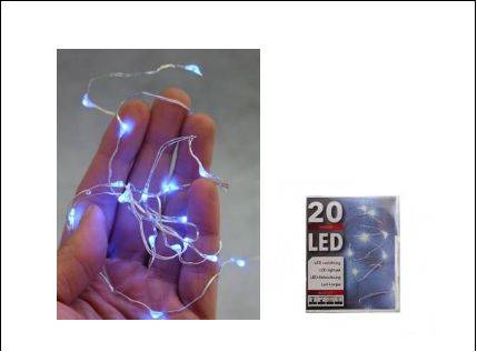 Bulinex LED drucik srebrny niebieskie 20diód 1mAA
