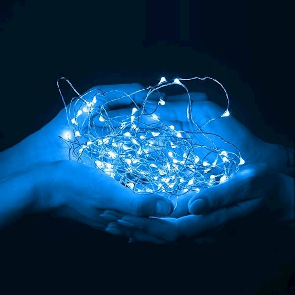 Bulinex LED drucik srebrny niebieskie 20diód 1mAA