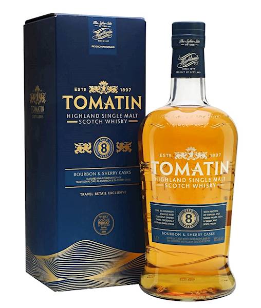 TOMATIN 8-LETNI BOURBON & SHERRY CASKS 40% 1L