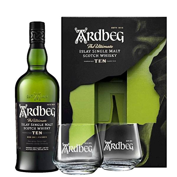 ARDBEG 10-LETNI 46% 0,70L + SZKLANKI