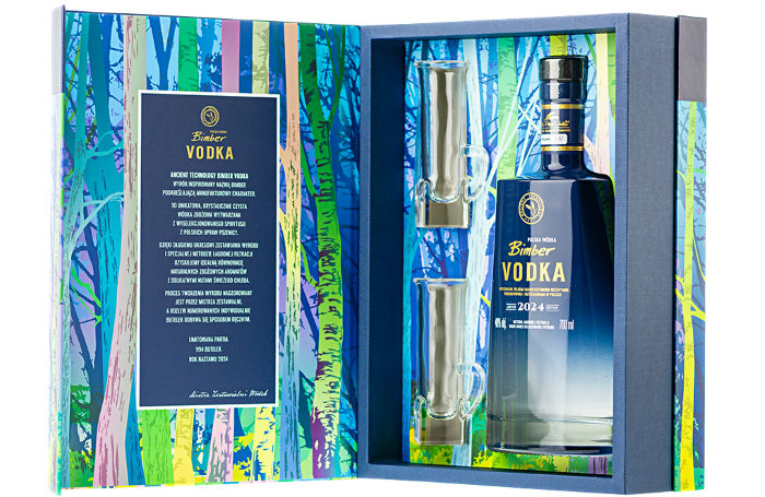 BIMBER VODKA 40% 0,70L + KIELISZKI