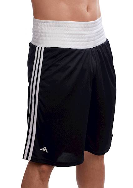 Szorty bokserskie Adidas Boxing Punch Line IBA Czarny/Biały - Rozmiar: XL