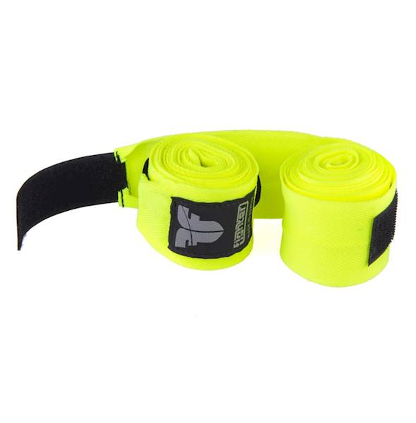 Bandaże bokserskie Fighter Żółty Neon • Długość: 2.5m