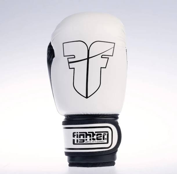 Rękawice bokserskie Fighter Basic Biały/Czarny • Waga: 10 OZ