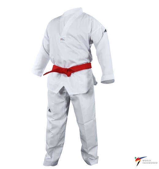 Adidas kimono do Taekwondo Dobok AdiStart 2 WT Bialy • Rozmiar: 100