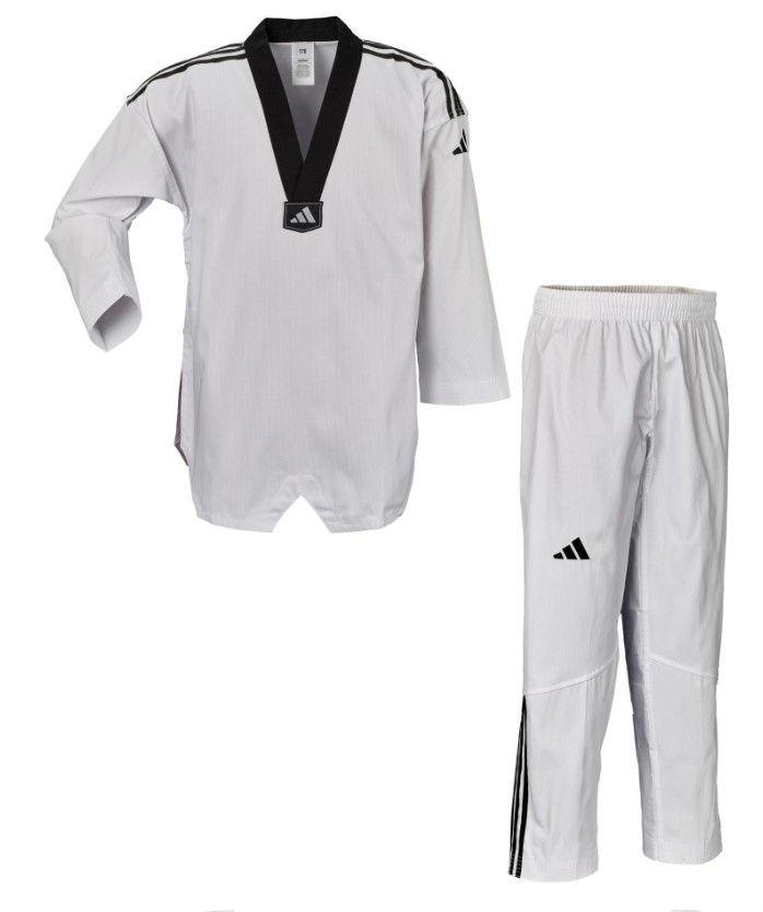 Adidas kimono do Taekwondo Dobok Adi Club 3 stripes Biały • Rozmiar: 150