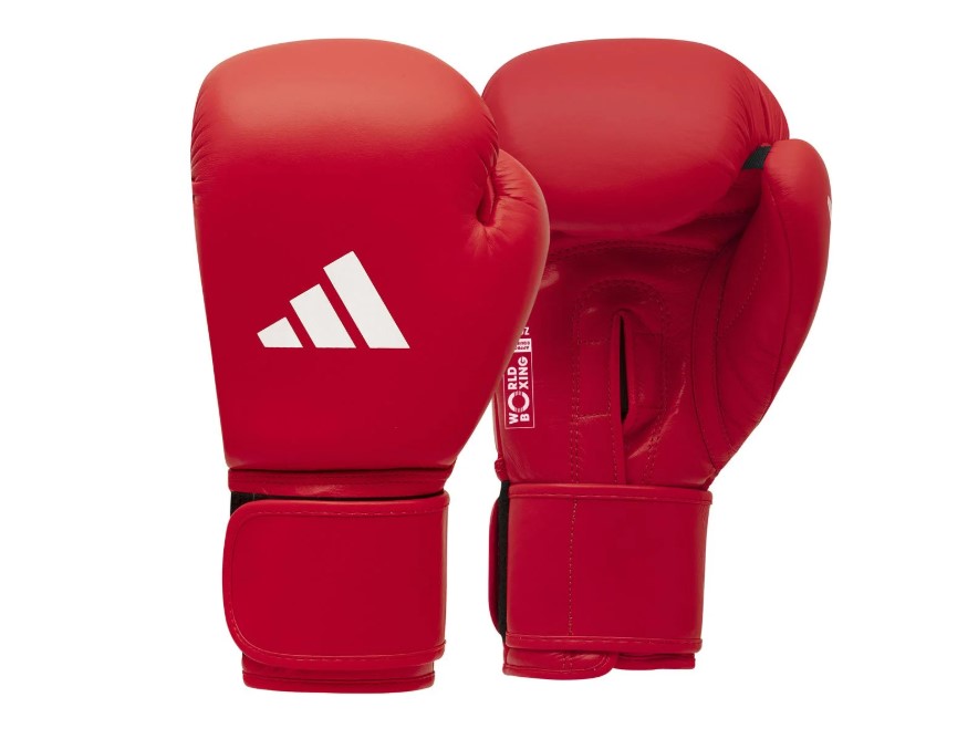 Rękawice bokserskie Adidas WB (World Boxing) Skóra Naturalna Czerwony • Waga: 12 OZ