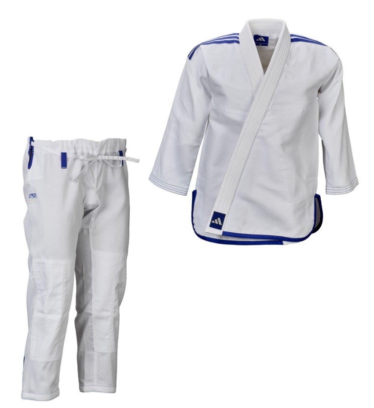 Strój/GI do BJJ Adidas Rookie 2.0 Kids JJ250 Biały/Niebieski • Rozmiar GI: M1
