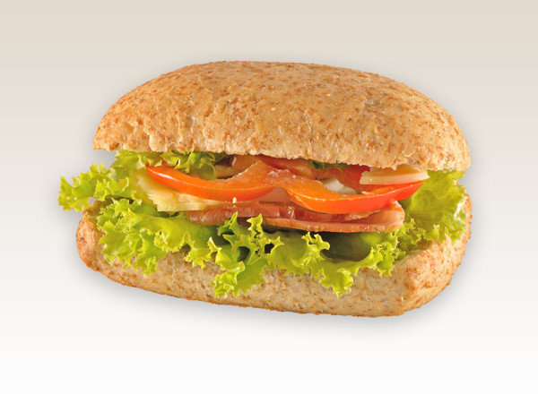 Bułka z ziarnem z szynką i serem 140g