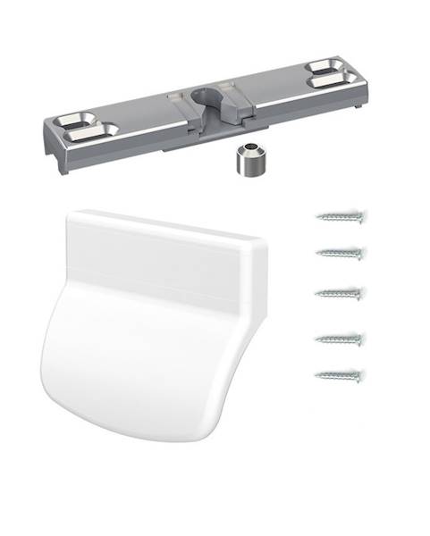 Zamek Palacza komplet Zatrzask + Pochwyt PCV Biały 9016