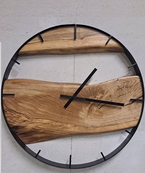 Zegar ścienny LOFT 50cm Dąb 